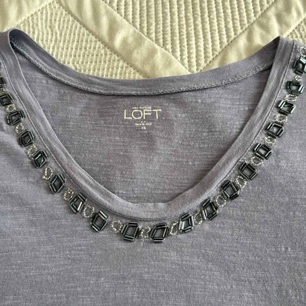 Loft Scoopneck Embellished Tee - Picture 2 of 6